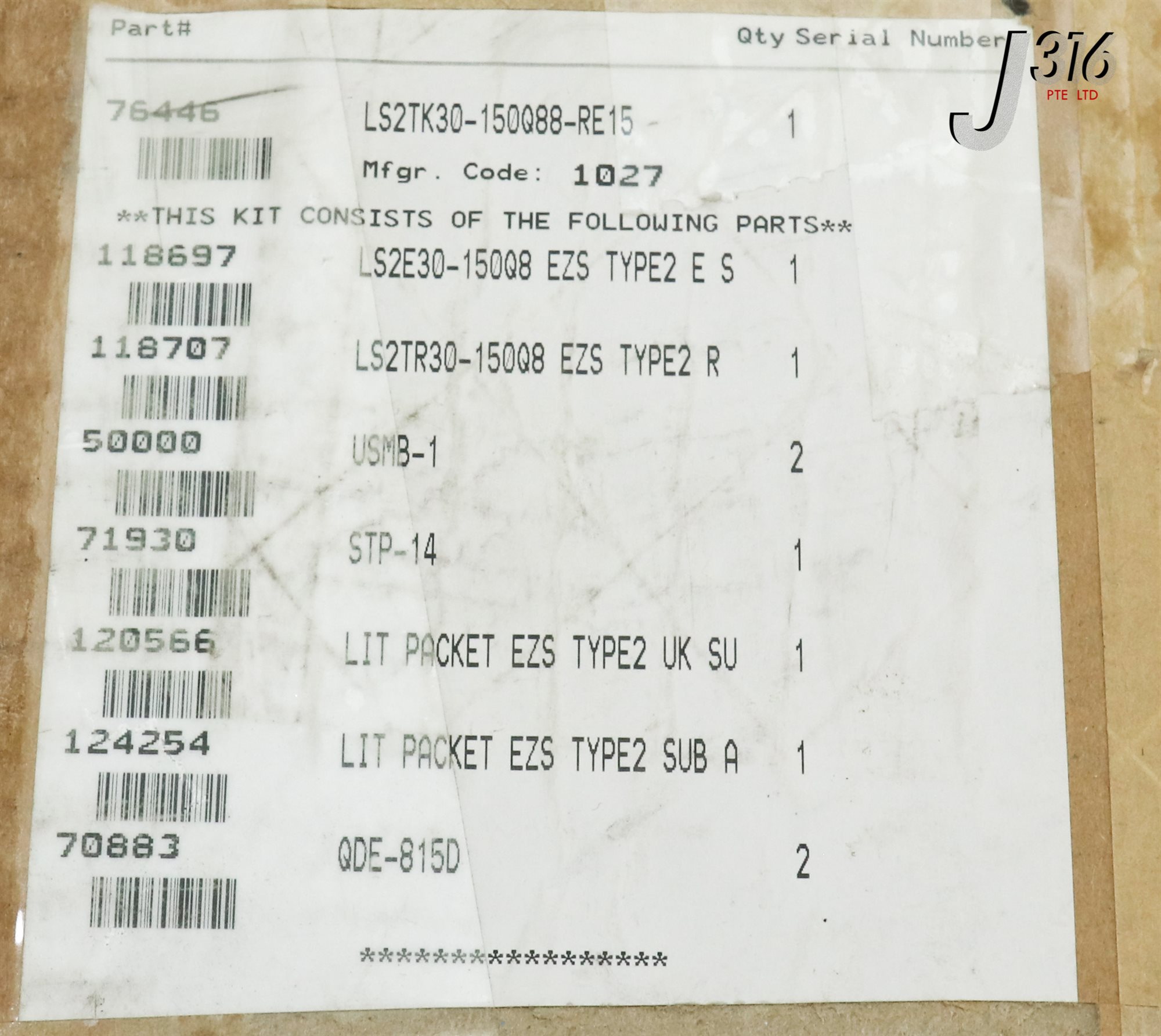 18014 BANNER EZ-SCREEN TYPE 2 KIT LS2E30-150Q8 EZS LS2TK30-150Q88